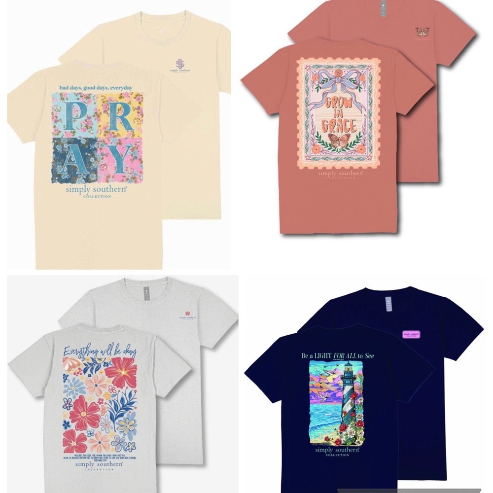 NWT Women's Simply Southern Tee Bundle XL- All for $20!